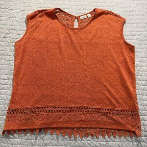 Lightweight Tank Sweater, Orange, XL